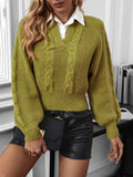 Noémi Cable Knit Long Sleeve Sweater