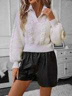 Noémi Cable Knit Long Sleeve Sweater