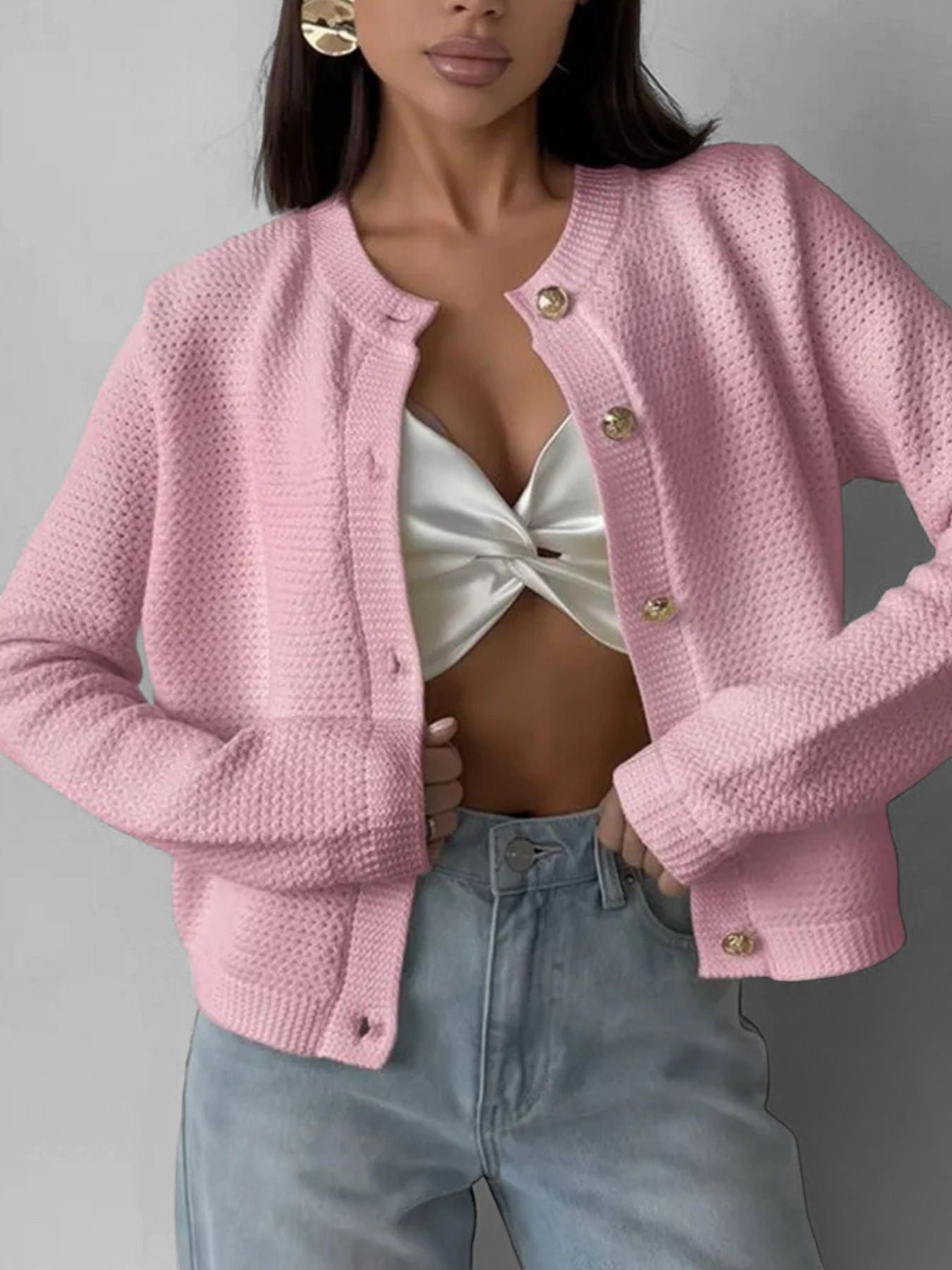 Cardigan Rosie met Goudkleurige Knopen