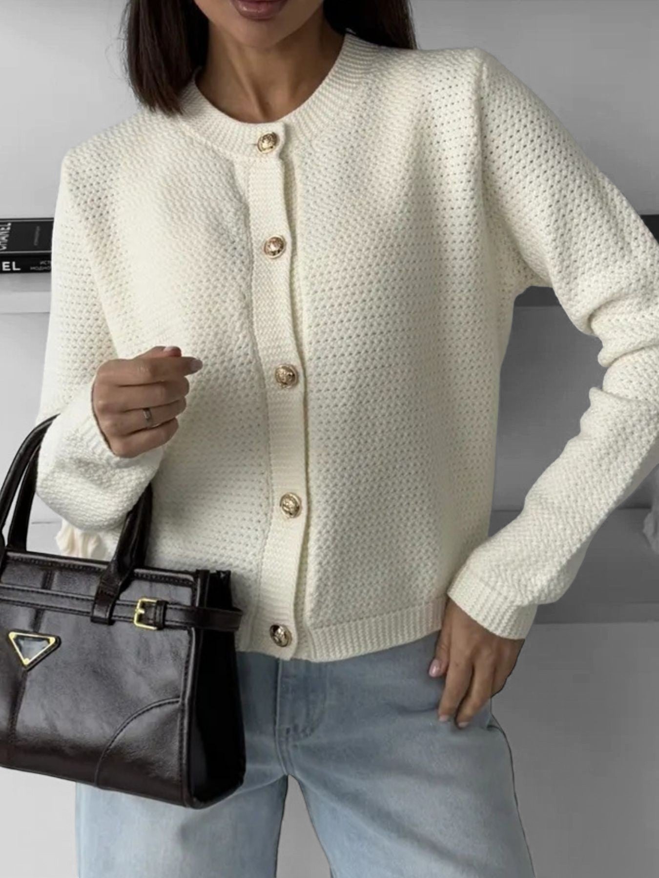 Cardigan Rosie met Goudkleurige Knopen