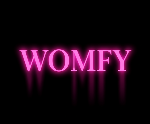 WOMFY by Anna logo – minimalistisch, modern beautymerklogo in zachte tinten, symbool van natuurlijke schoonheid en vrouwelijke elegantie.