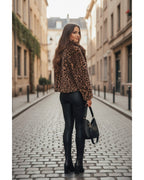 Leopard Faux Fur Cropped Jacket