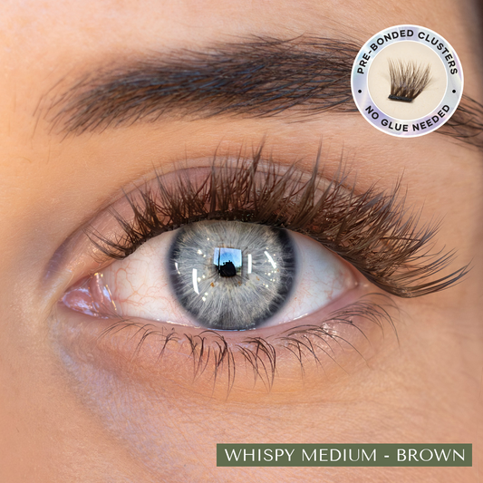 Pre-Glued Whispy Medium - Press-On Lashes (Brown)